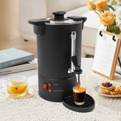 Distributeur d'urne à café électrique en acier inoxydable 8L / 2.11Gal avec filtre et plateau de récupération d'eau