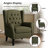 Duward Upholstered Green Button Tufted Wingback Accent Chair with Rolled Arm and Thick Padded Cushion-539228351