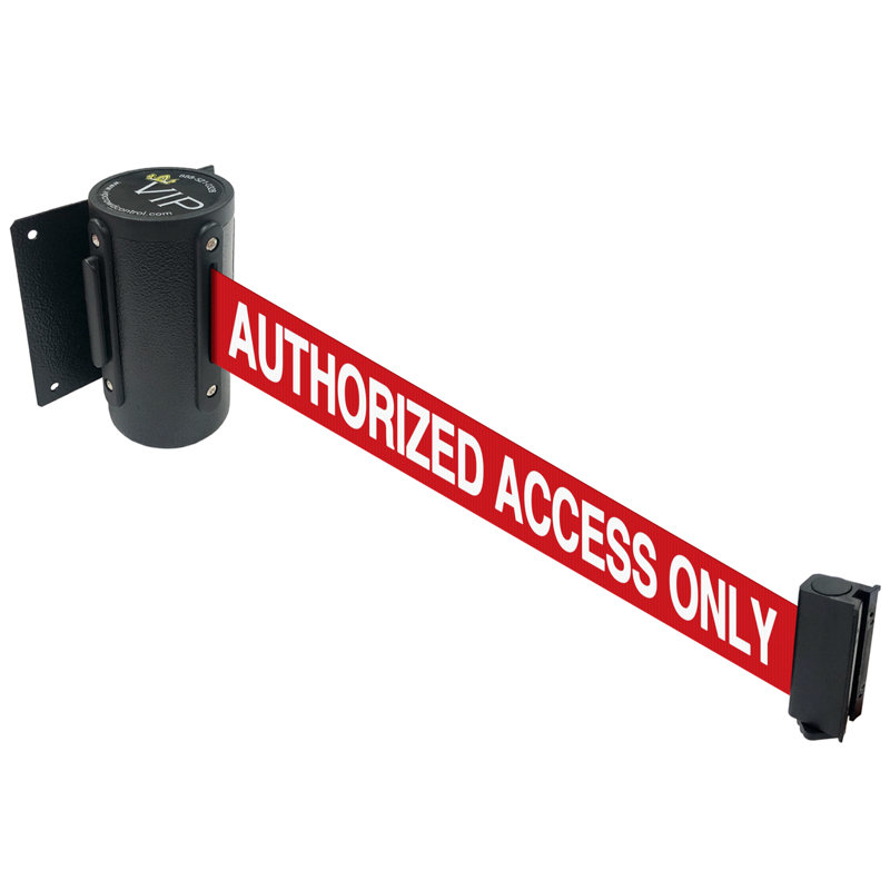 Retractable Safety Wall Queue Barrier Belt 120" (Authorized Access Only)