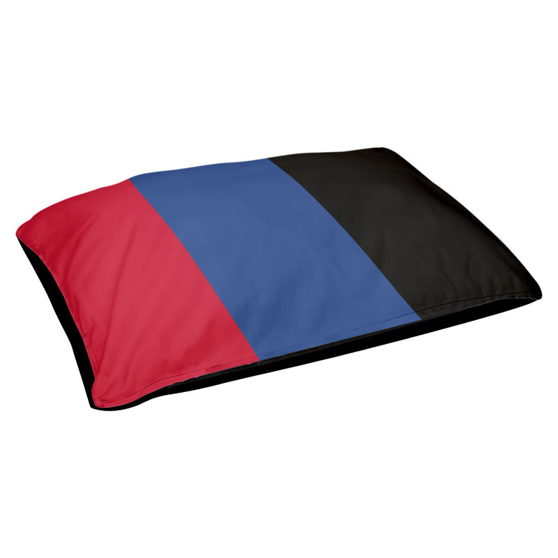 Coussin rectangulaire designer Tampa Bay, Grand (L 40 po x l 50 po), Rouge / bleu / noir