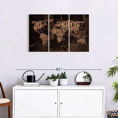 «Tea Coffee World Map», reproduction sur toile