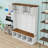 Hall Tree with Storage Bench, 4 Cabinets, 4 Open Compartments and 4 Hooks-129765834