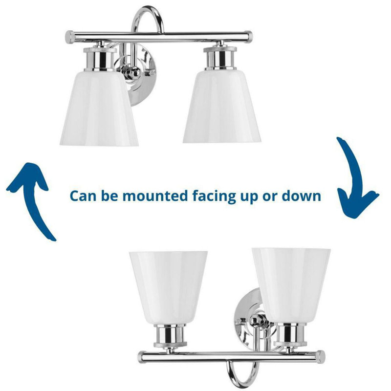 Éclairage pour meuble-lavabo à intensité variable Hollymead, Chrome poli