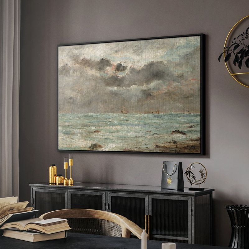 Impression nautique rétro-CLxxxvi, H 17 po x l 25 po, Toile avec cadre flottant noir