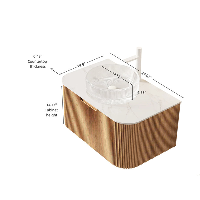 Meuble-lavabo de salle de bain de style contemporain, 30"