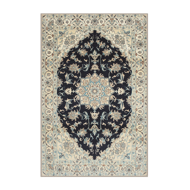 Tapis décoratif bleu oriental Nairn, Rectangle 8 pi x 10 pi