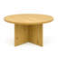 Table basse ronde rustique Heranda 35,4 po, table centrale en bois avec base en forme de croix pour salon-934848198