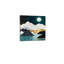 Starry Sky Mountain Lake, 16 X 16, Built-In Wooden Frame Wall Art