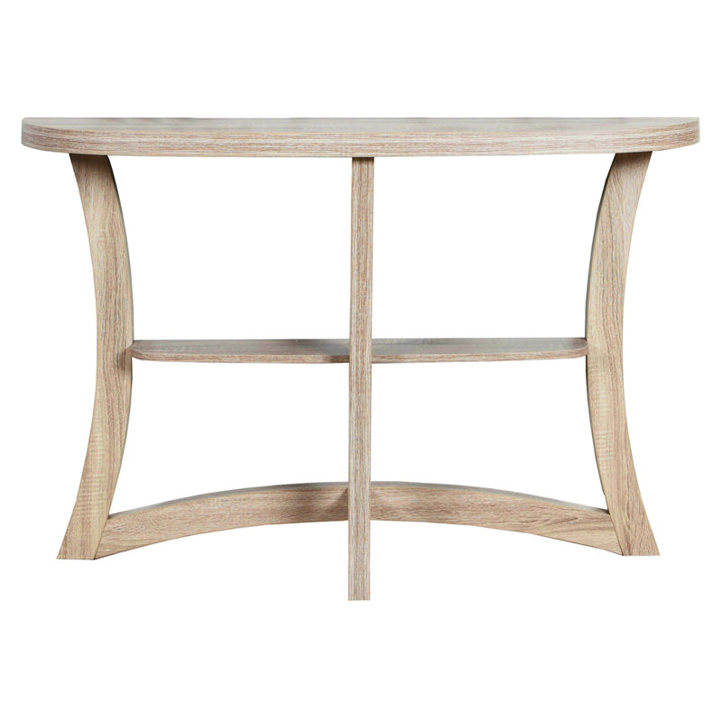 Console étroite taupe : élégante et contemporaine, idéale pour une chambre à coucher, avec un piètement incurvé.
