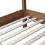 Lit superposé simple au-dessus de simple avec tête et pied de lit rembourrés Boucle, échelle, garde-corps de sécurité, structure en bois d'hévéa, naturel