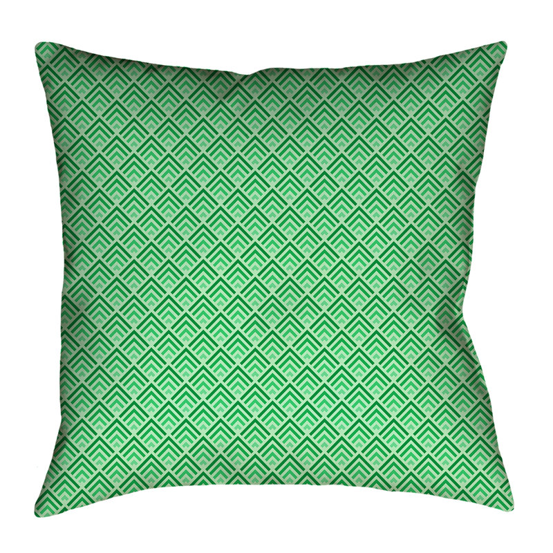 Katelyn Elizabeth Geometric Reversible Pillow Cover, 14" x 14", Green, Polyester