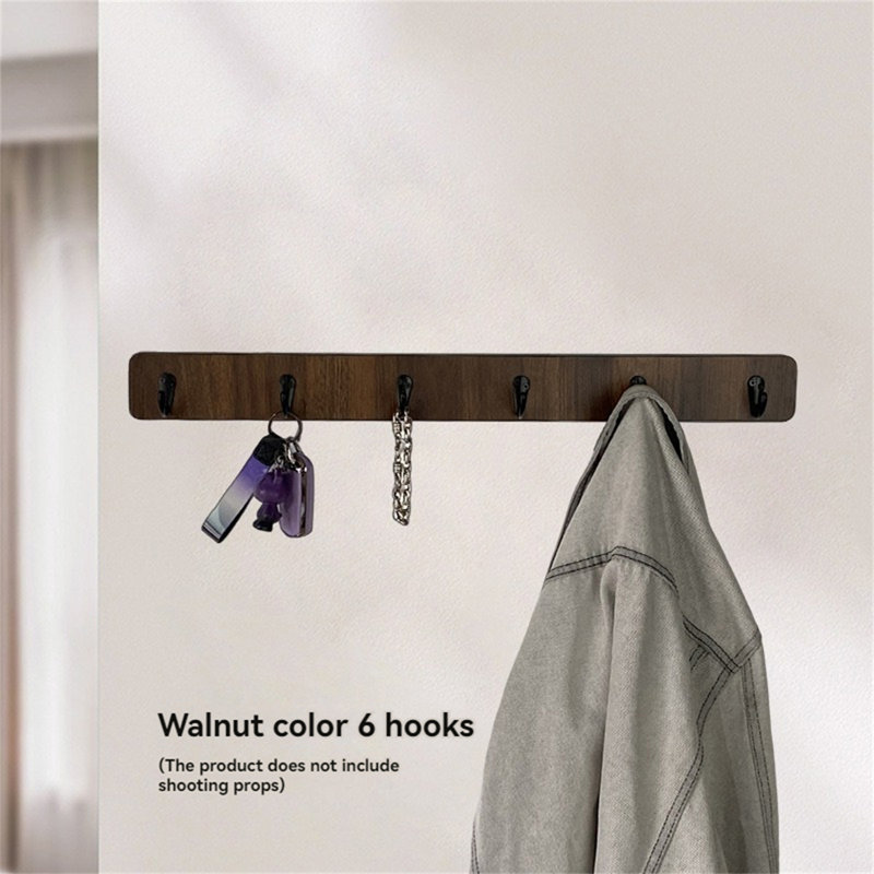 Solid Wood Over-The-Door Hook Rack