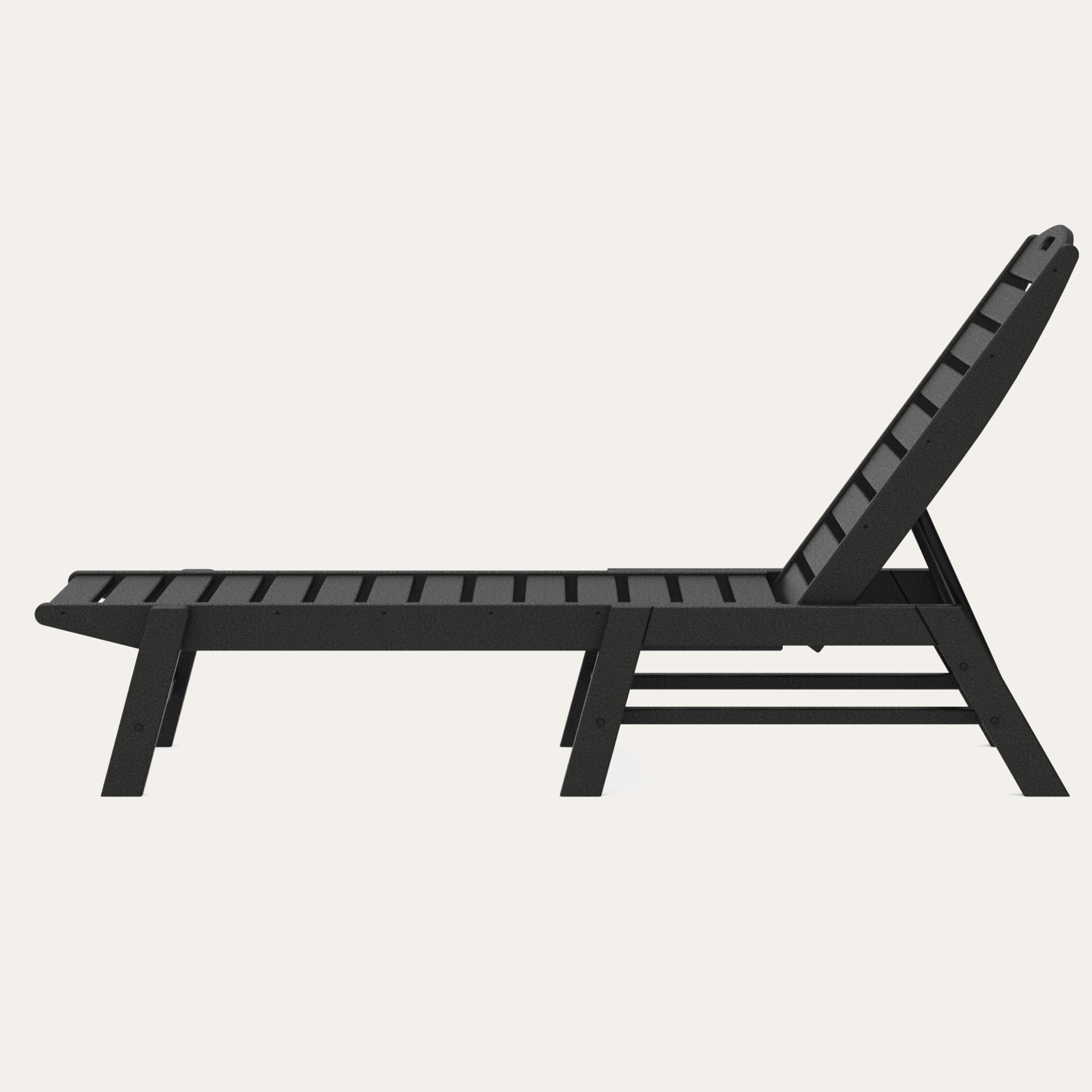 POLYWOOD® Nautical 24" Patio Chaise Lounge, Black