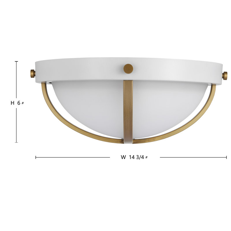 Morrilton Glass Flush Mount, White, White