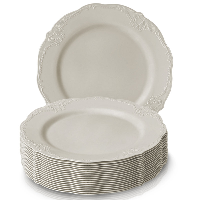 Assiette plate 10 personnes, Crème