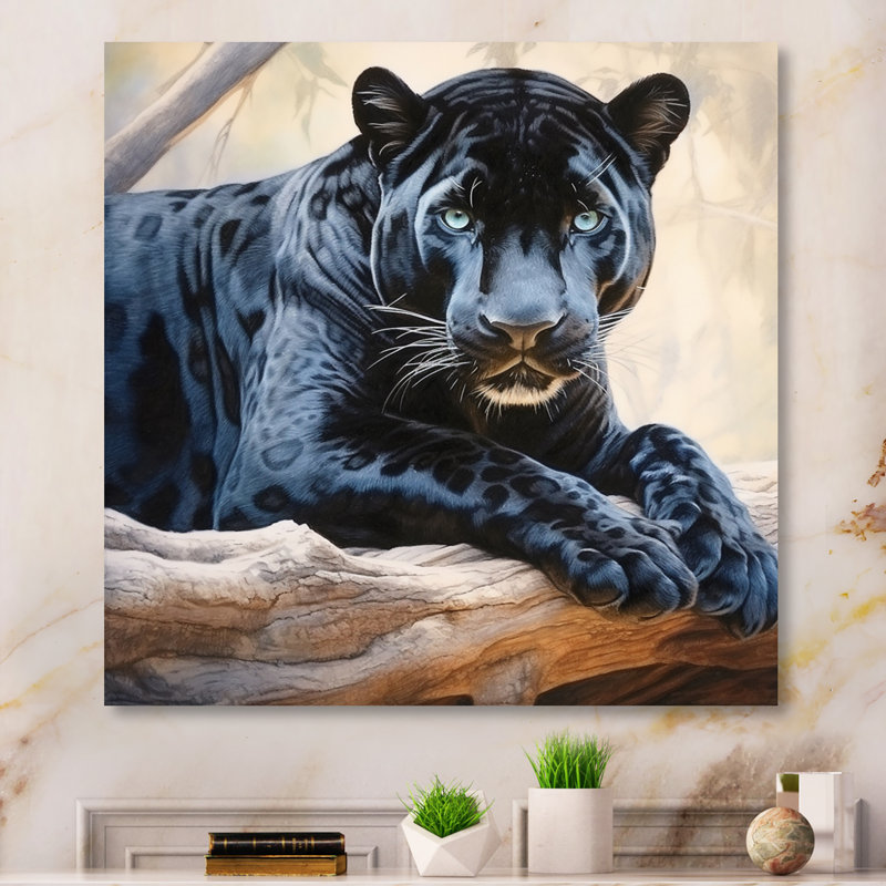 Panther's Gaze III - imprimé, H 24 po x l 24 po x P 1 po, Toile tendue