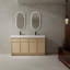Meuble-lavabo autoportant de 60 po avec double lavabo en résine blanche et 4 portes d'armoire à fermeture en douceur
