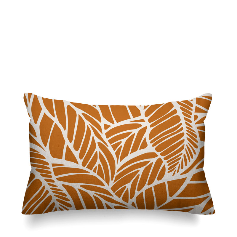 Housse et insert de coussin extérieur d'extérieur, Orange, 14 po x 20 po, Rectangle