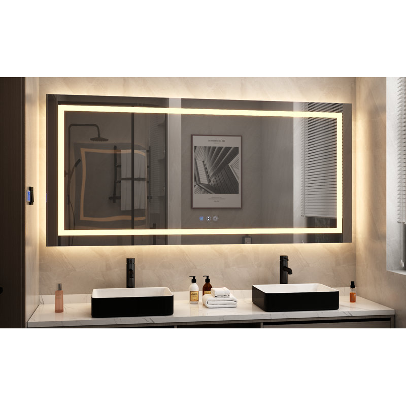 Ulrika Flat LED Mirror, Rectangle, 72" x 32"