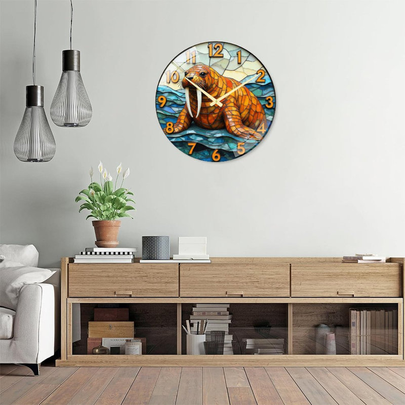 Horloge murale vitrail - Horloge murale 24 po