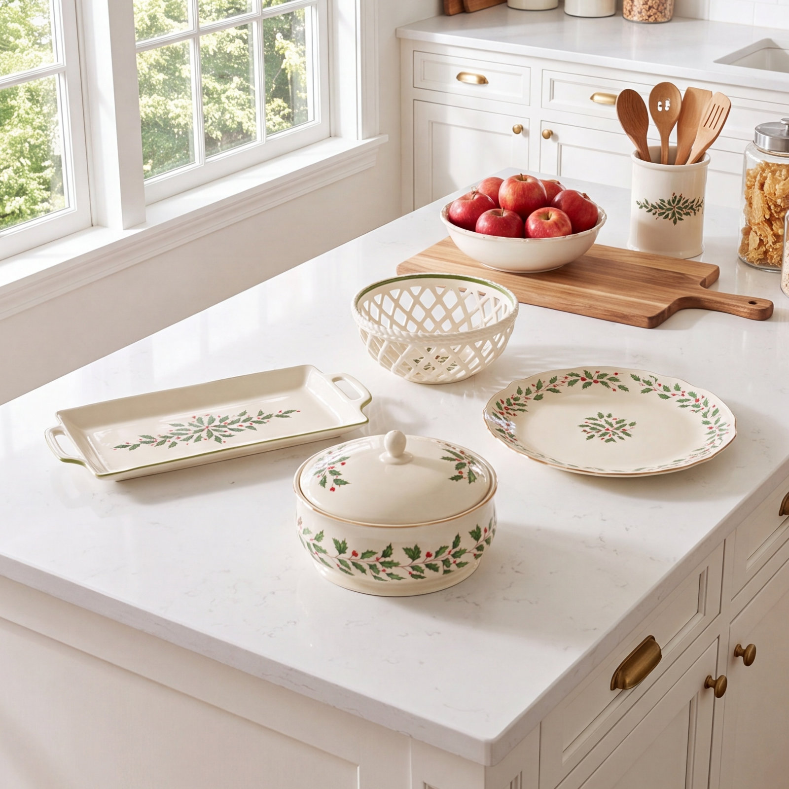 Holiday Porcelain Hors D'oeuvre Tray