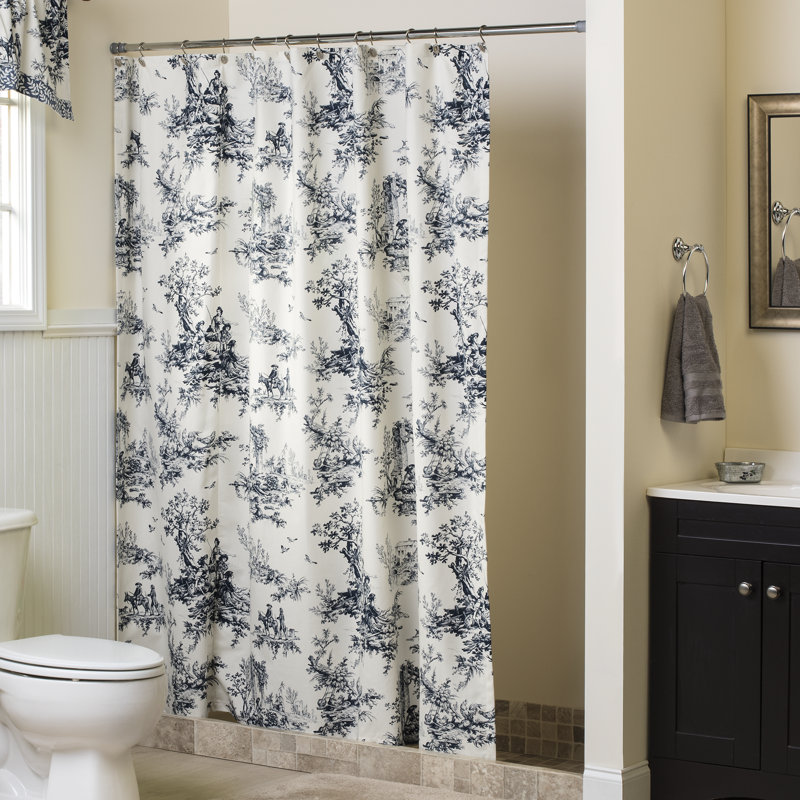 Rideau de douche simple à motif cachemire 100% coton Bouvier