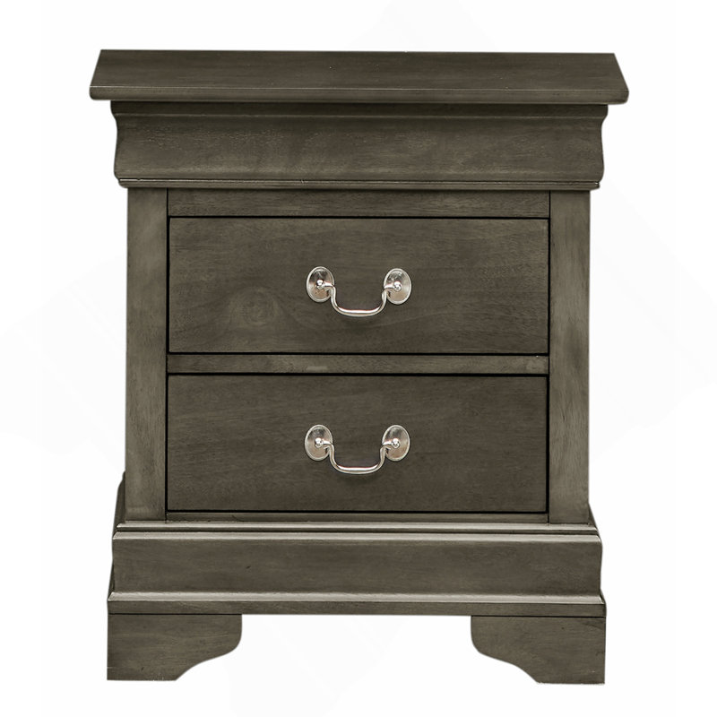 Charmante table de chevet traditionnelle grise