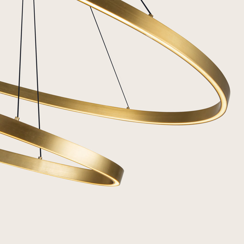 Ovale 2 - Light LED Chandelier, Brushed Gold