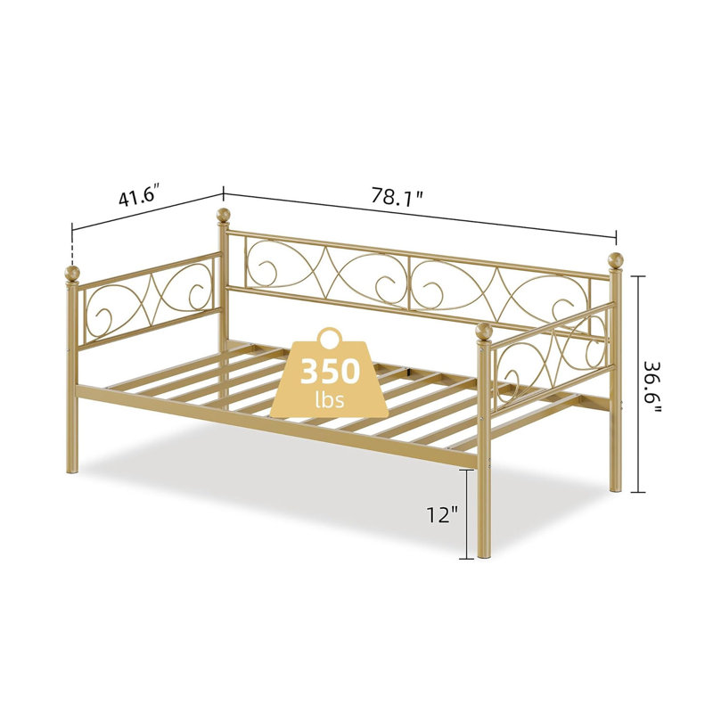 Twin Size Heavy Duty Metal Daybed Frame