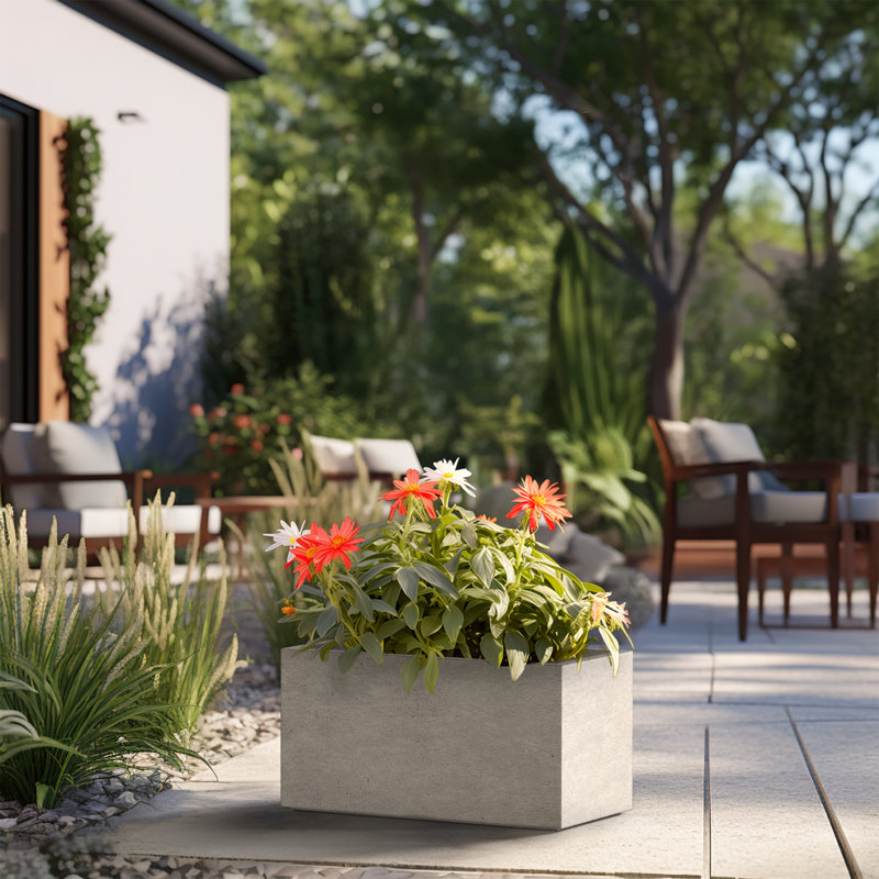 Lapria Handmade Planter Box, 12" H x 24" W x 10.5" D, Pale Yellow