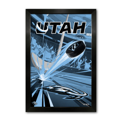 Impression encadrée NHL Utah Mammoth Puck Blast 27" x 39"