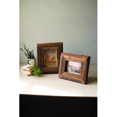 Recycled Wooden Photo Frames, Set Of Two