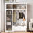 78.7" 3-in-1 Hall Tree with Overhead Storage Cabinet, 3 Adjustable Side Shelves, 4 Heavy-Duty Hooks & 2 Drawers, Grooved Back Panel, Contrasting Seat Bench, Multifunctional Entryway Organizer-743819656