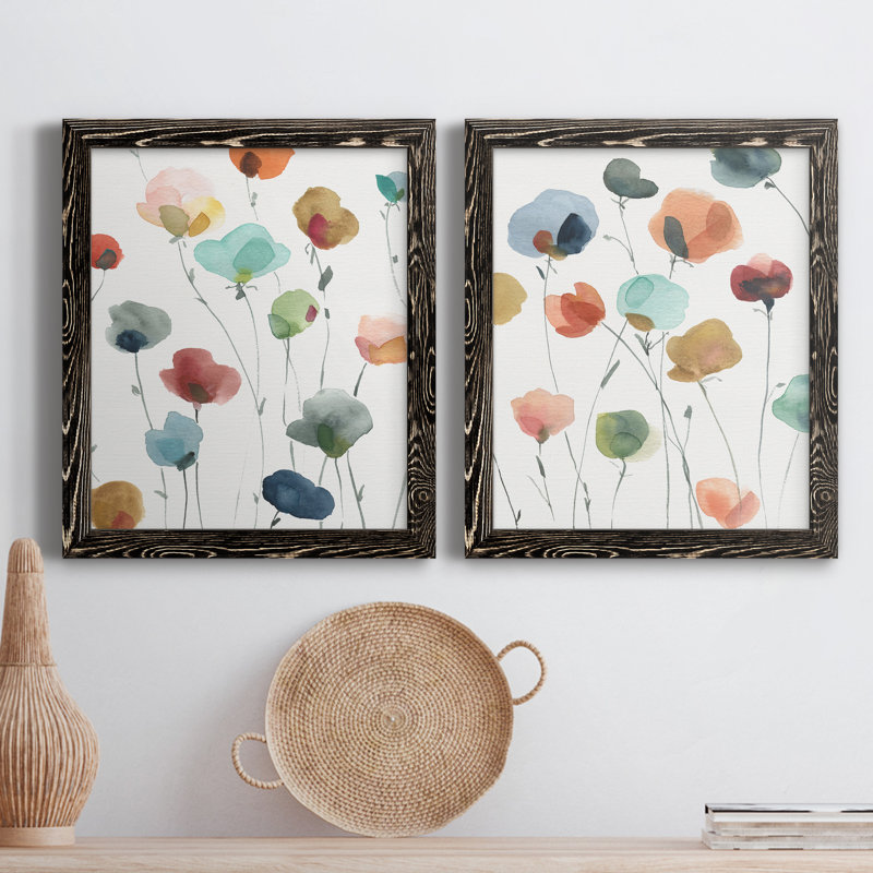 «Lollipop Garden I», ensemble de 2 peintures sur toile encadrées, H 20 po x l 34 po x P 1,5 po, Toile avec cadre noir