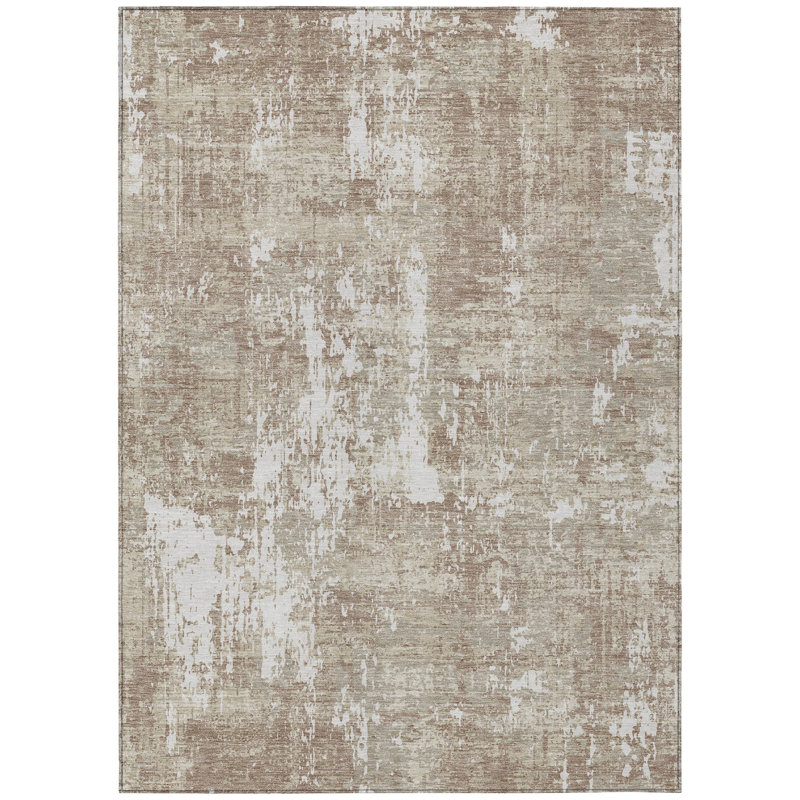Caelan Taupe Washable Indoor-Outdoor Rug - , 5' x 7'6"
