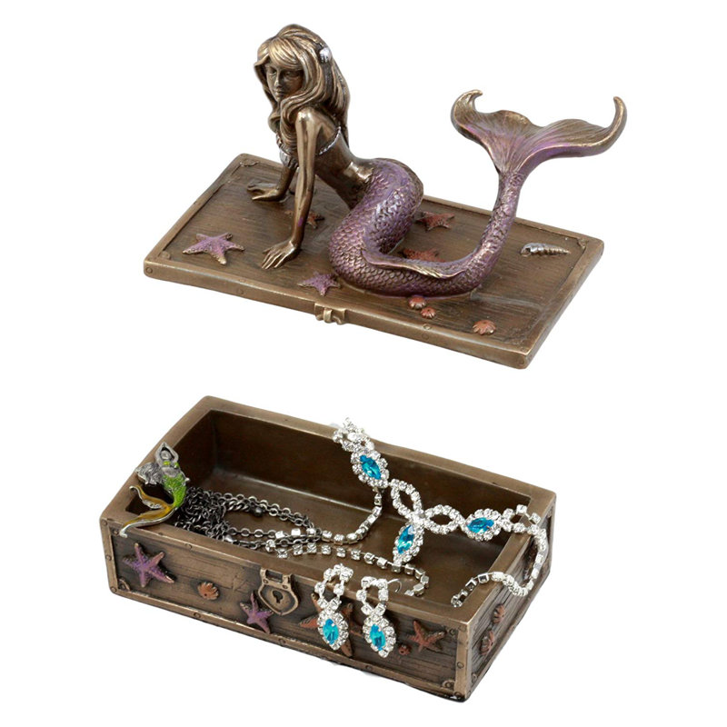 Boîte à bijoux en résine sirène Ariel