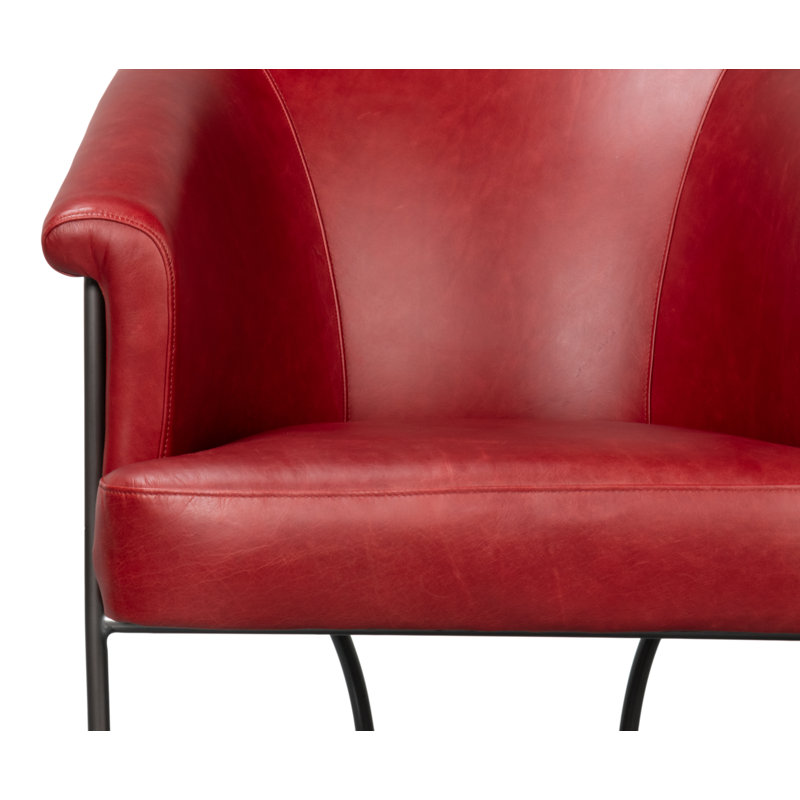Nagel Armchair, Red Genuine Leather