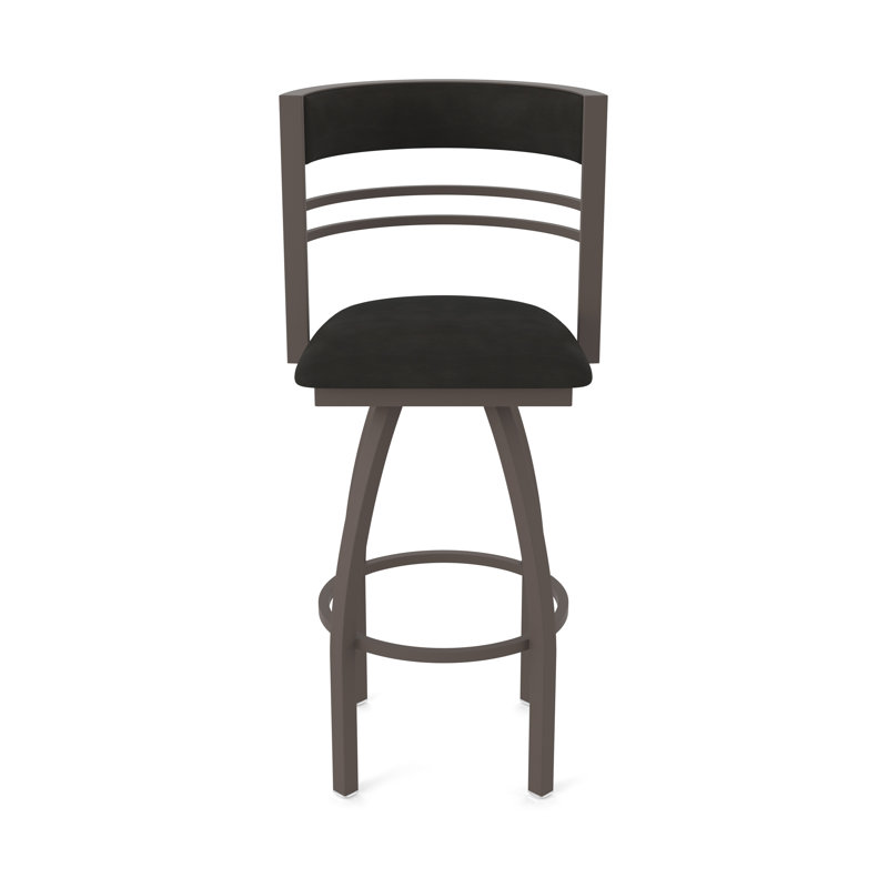 Hunter Swivel Stool, Tabouret de bar (siège d'une hauteur de 30 po), Bronze, Vinyle - Espresso Canter