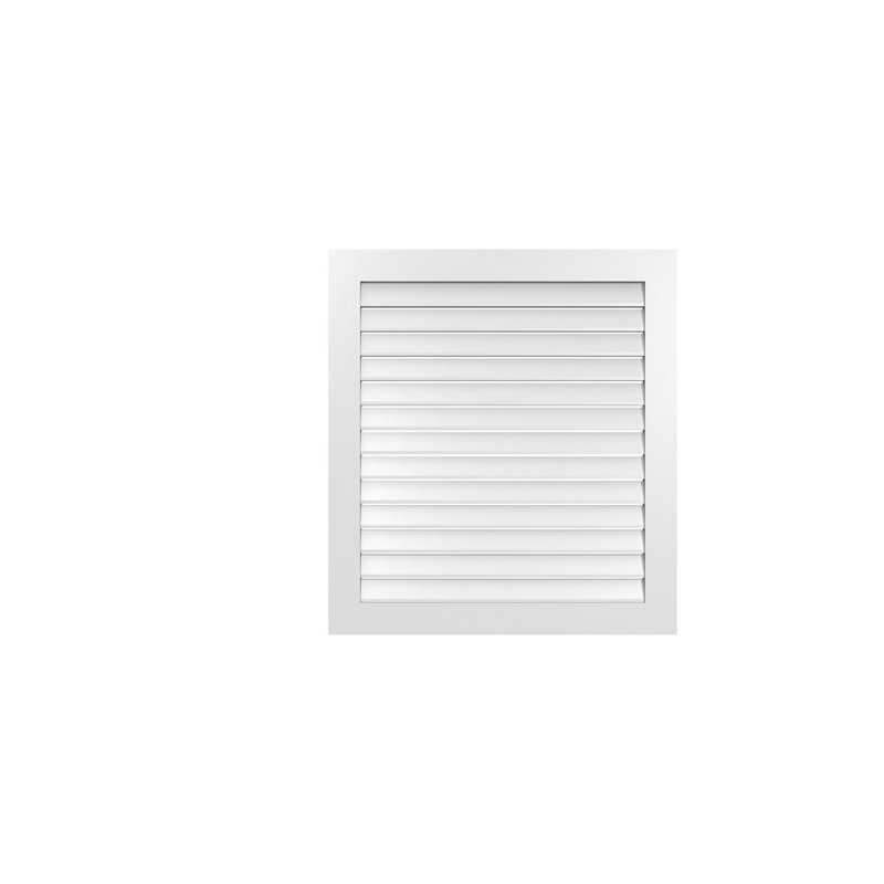 Évent à pignon fonctionnel en uréthane rectangulaire à fixation en surface, brun clair apprêté, H 42 po x l 38 po x P 1 po