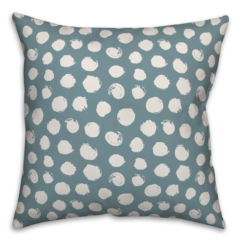 Polka Dots Reversible Throw Pillow, Blue/White Polka Dots 1, 20" x 20"