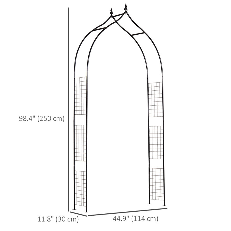 Tonnelle en acier de 44,9 po x P 11,8 po noire