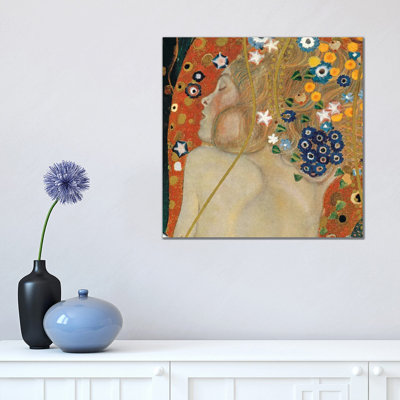 Sea Serpents, Square Detail II by Gustav Klimt - Wrapped Canvas Painting
