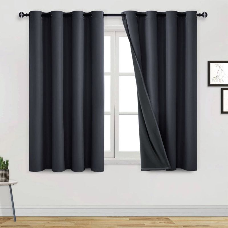 Frasco Blackout Curtain Pair, Charcoal, 167.64cm Width x 182.88cm Drop