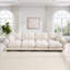 Ensemble de canapé modulaire surdimensionné en chenille avec coussins, blanc ivoire-1775610282-1775610285