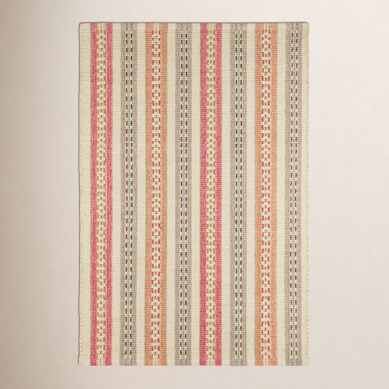 Tapis en coton tissé à la main Long Slade Spice, Rectangle 9 pi 6 po x 13 pi 6 po