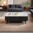 Multilayer solid wood stainless steel coffee table-105550726