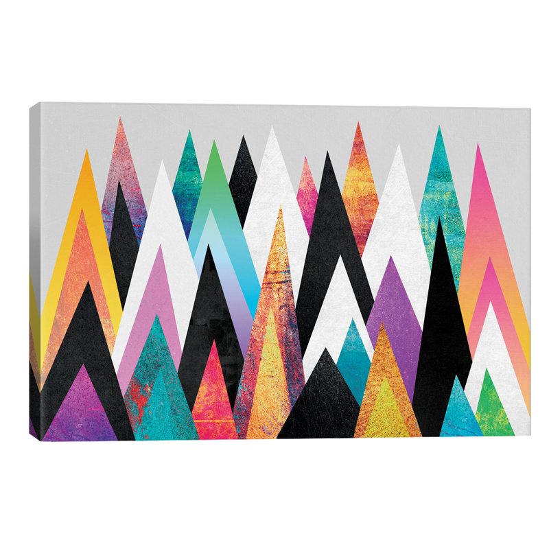 Colorful Peaks by Elisabeth Fredriksson - Print on Canvas, 66.04 cm H x 45.72 cm W x 1.91 cm D, No Frame