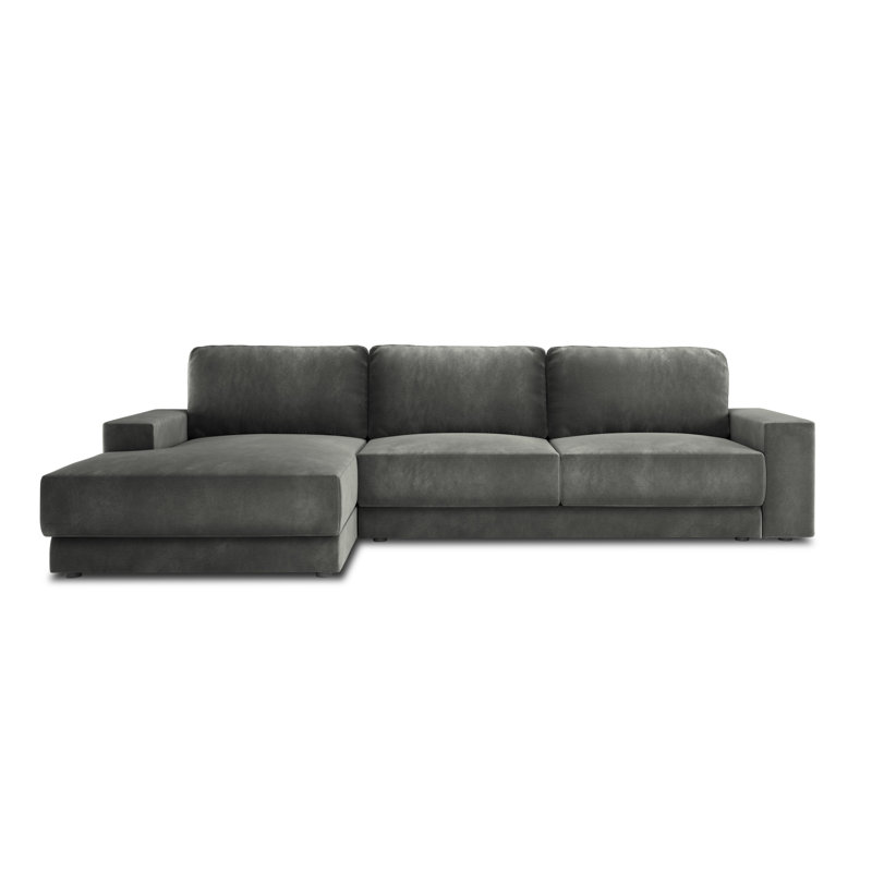 Donatella 6 Seater Sofa Bed, Left Hand Facing, Dark Grey Velvet