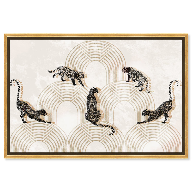 Elegant Art Deco Tigers And Leopards Print by Oliver Gal, 20" H x 30" W, Wrapped Canvas