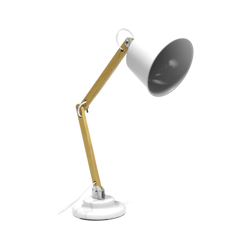 Lampe de bureau 21 po Danual, Blanc, Interrupteur marche/arrêt, H 18 po x l 8 po x P 8 po